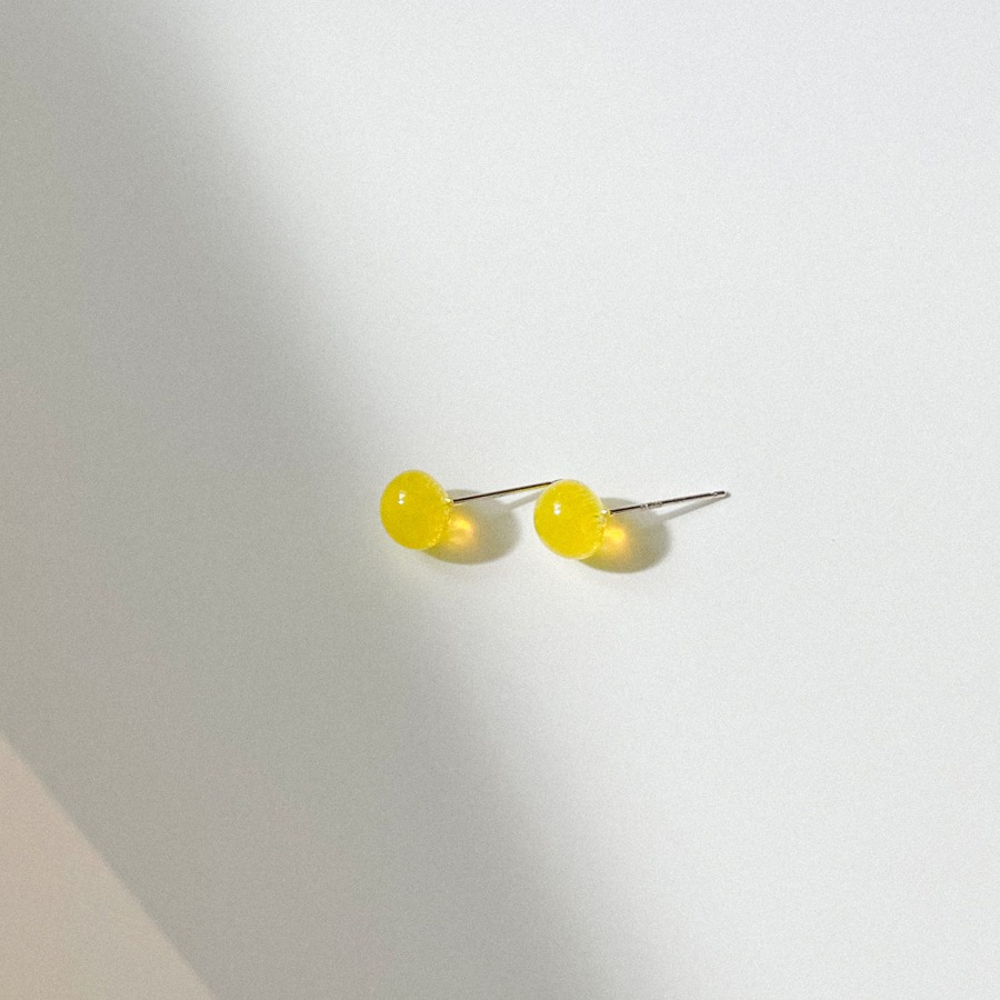 Water trace earring /&quot;Lemon cake&quot;2nd REVISITED